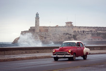 Classic Old Car On Streets Of Havana, Cuba
