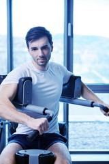 Wall Mural - man running on the treadmill