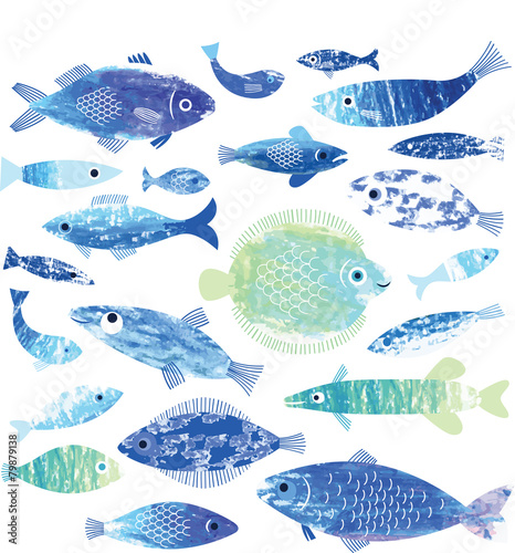 set of fish art