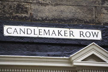 candlemaker row street sign in edinburgh