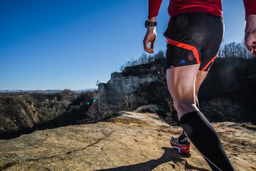 Wall Mural - healthy trail run on the hills