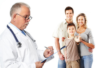 Poster - Medical family doctor and patients.