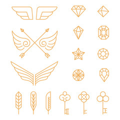 Aufkleber - Vector set of outline emblems and badges