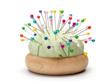 Pin Cushion Full With Colorful Pins