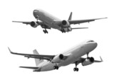 Fototapeta  - Commercial plane isolated on white background with clipping path