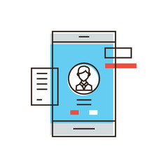 Poster - mobile user profile line icon concept