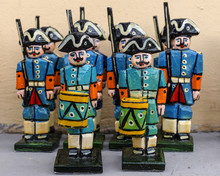 Old Wooden Soldiers In The Form Of Peter I