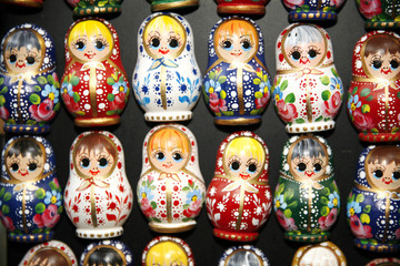 Colorful russian toy dolls matreshka fridge magnets