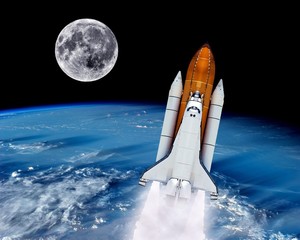 Wall Mural - space shuttle launch rocket