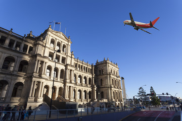 Wall Mural - Brisbane City and aircraft