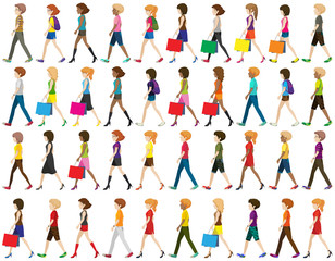 Sticker - Group of people walking