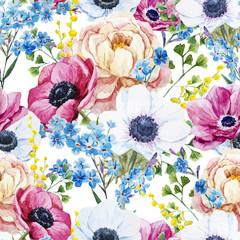 Wall Mural - Anemones pattern