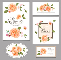 Fototapete - Vector set of invitation cards