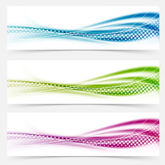 Wall Mural - modern abstract swoosh smooth vivid dotted line headers collecti