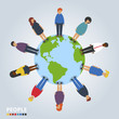 Earth surrounded by people, vector illustration