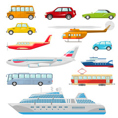 Wall Mural - Transport Icons Flat