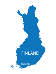 Sticker - blue map of Finland