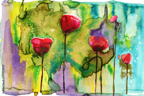 akwarela-ilustracja-przedstawiajaca-wiosenne-kwiaty-na-lace