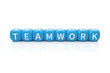 Teamwork Würfel blau