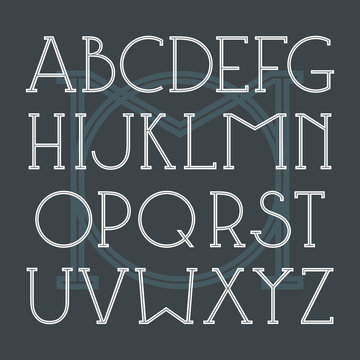 Serif font medium in classic style