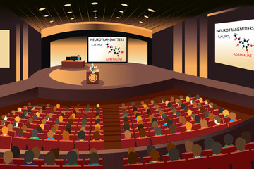 Sticker - Presentation in a conference in an auditorium