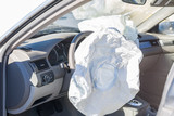 Fototapeta  - airbags deployed in a hit and run accident