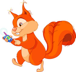 Sticker - Funny squirrel with GPS