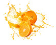 Leinwandbild Motiv orange juice splashing