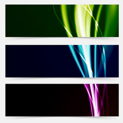 Wall Mural - Colorful header collection speed futuristic line pattern