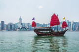 Fototapeta Do pokoju - Hong Kong - JULY 27, 2014: Hong Kong Victoria Harbour on July 27