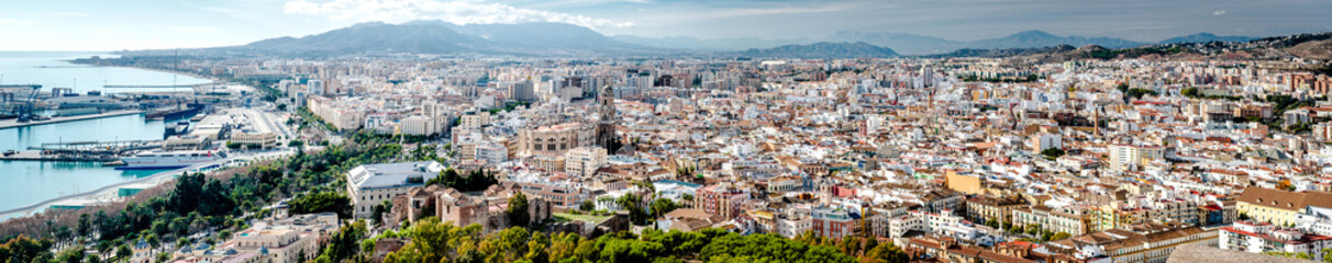 Wall Mural - Panoramic view of Malaga city. Spain