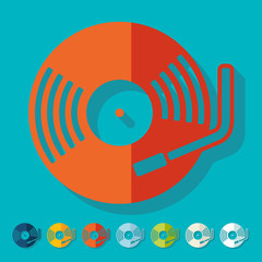 Aufkleber - flat design: turntable