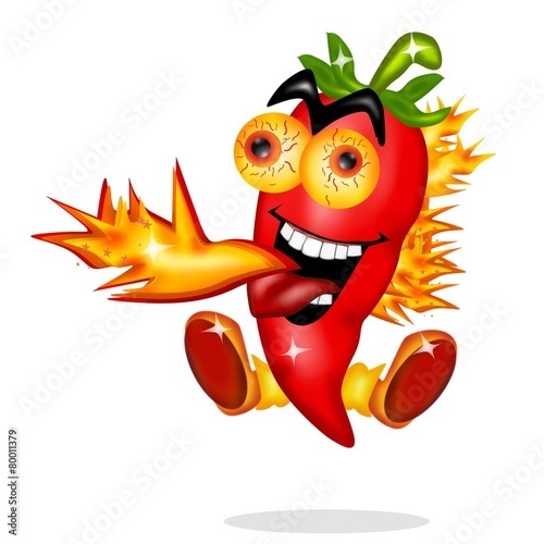 Fotografia  peperoncino piccante fuoco