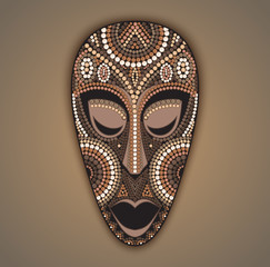 Vector colorful african mask.