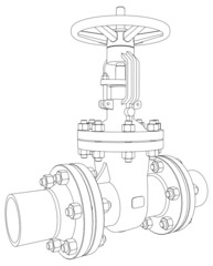 Wall Mural - Industrial valve. Vector rendering of 3d