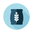 Sack of grain flat icon with long shadow