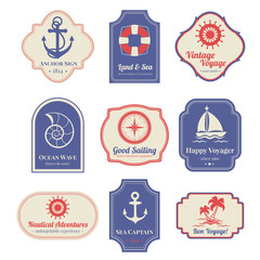 Wall Mural - Nautical emblems set