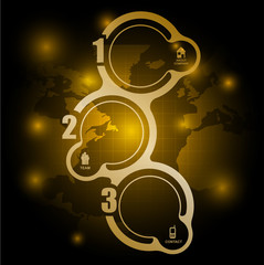 Fototapete - Yellow vector background with business infographics about the co