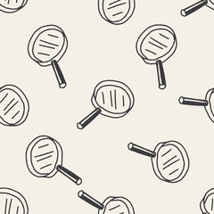 Wall Mural - Doodle Magnifier seamless pattern background