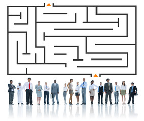 Canvas Print - Maze Strategy Success Solution Determination Direction Concept