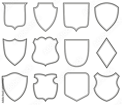 Collection of heraldic shield shapes Poster Mural XXL