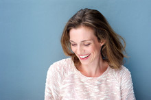 Beautiful Mid Adult Woman Laughing With Sweater