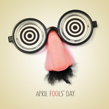 Fake Eyeglasses And Text April Fools Day, With A Retro Effect