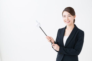 asian businesswoman on white background