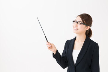 Wall Mural - asian businesswoman on white background