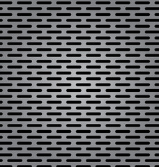 Silver metal background with elongated grill slots and light ref