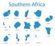 southern africa - vector maps of territories