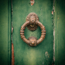 An Old Metal Door Handle Knocker