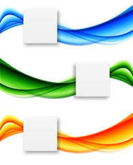 Poster - Set of wavy banners