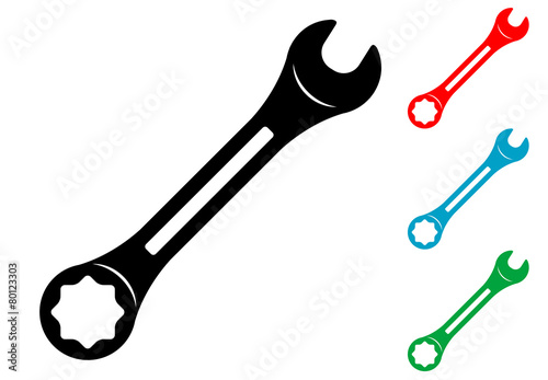 Cuadros en Lienzo Pictograma llave fija en varios colores